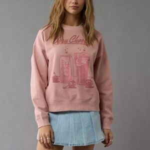 American Eagle AE Very Cherry Coke Graphic Relaxed Crew Neck Sweatshirt Size XL